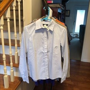 Lands End Button Up In Blue Size 8 NWT